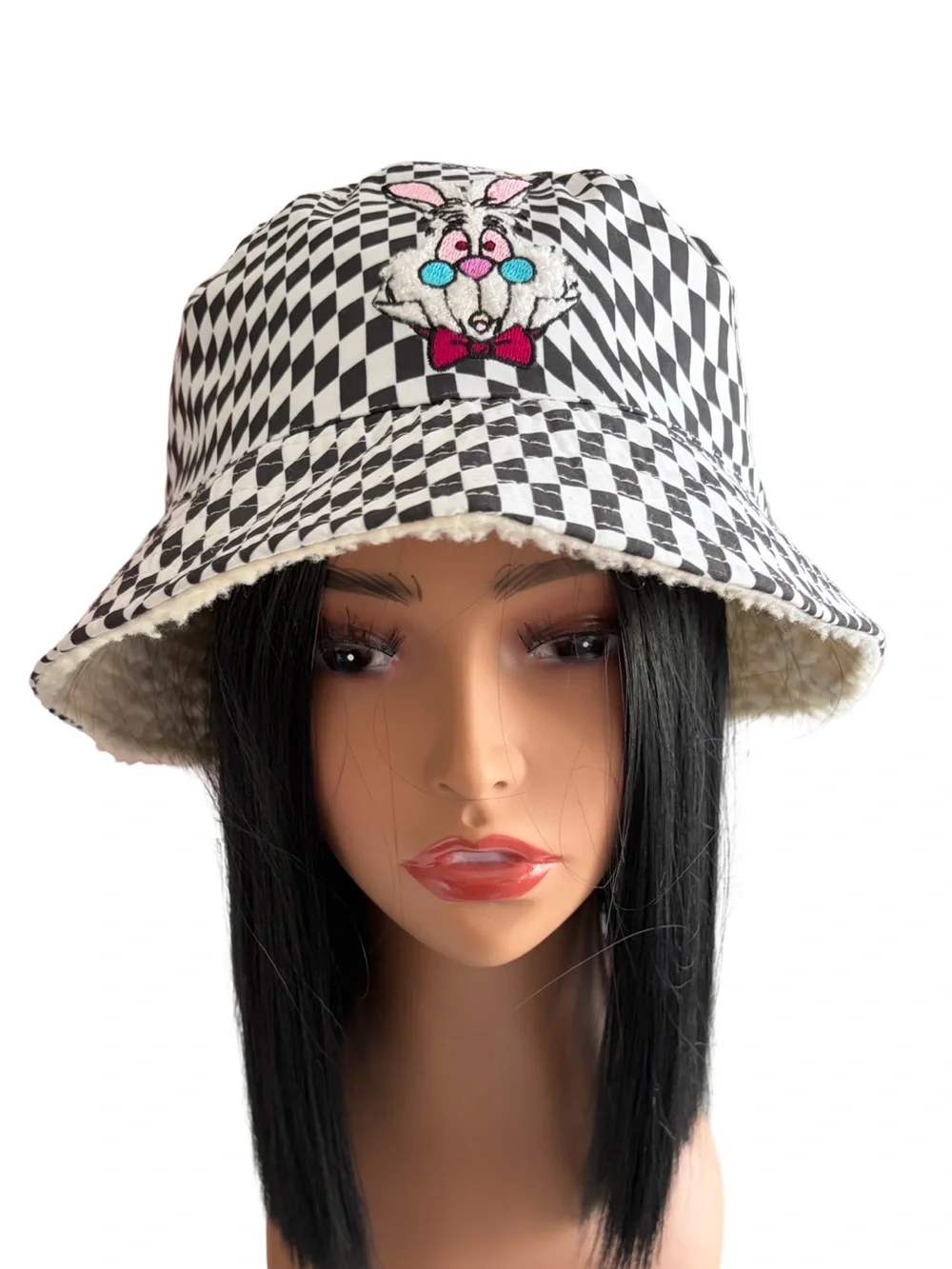 Disney Parks Alice in Wonderland Black & White Checkered Bucket Hat